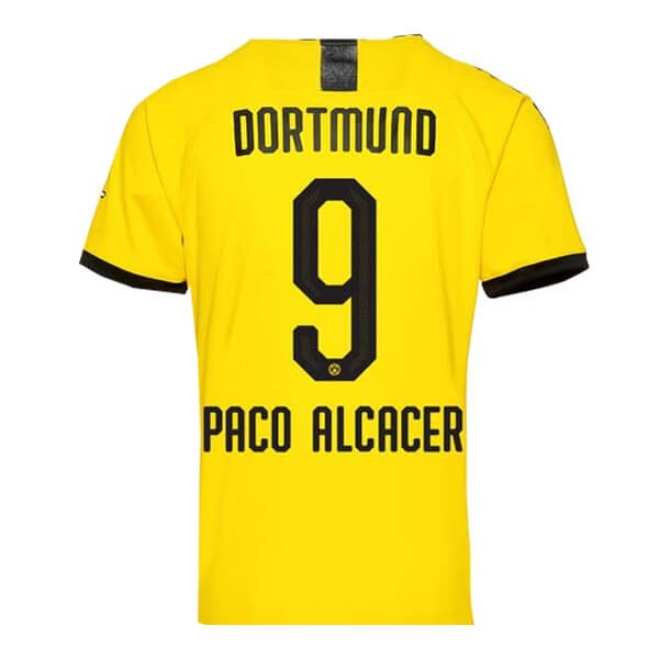 Tailandia Camiseta Borussia Dortmund NO.9 Paco Alcacer 1ª Kit 2019 2020 Amarillo